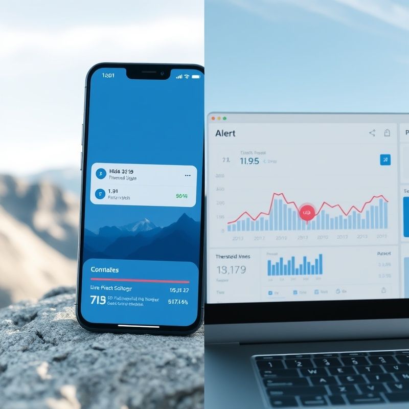 Sistem opozoril z indigo značkami in pragovi na mobilnem in namiznem prikazu